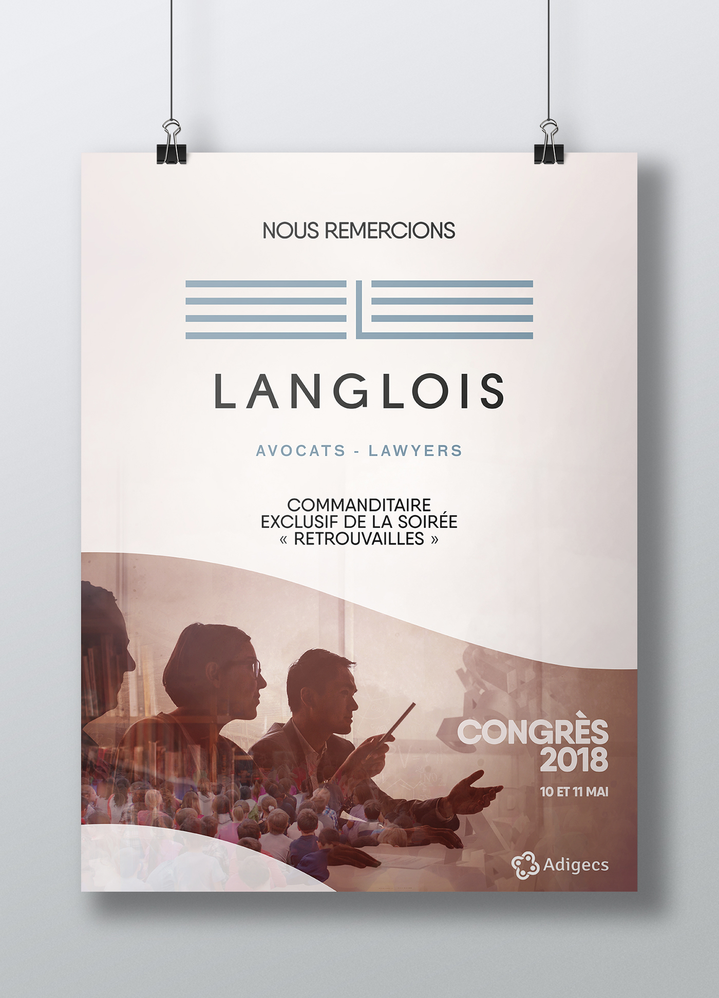 Affiche de remerciements du commanditaire Langlois Avocats